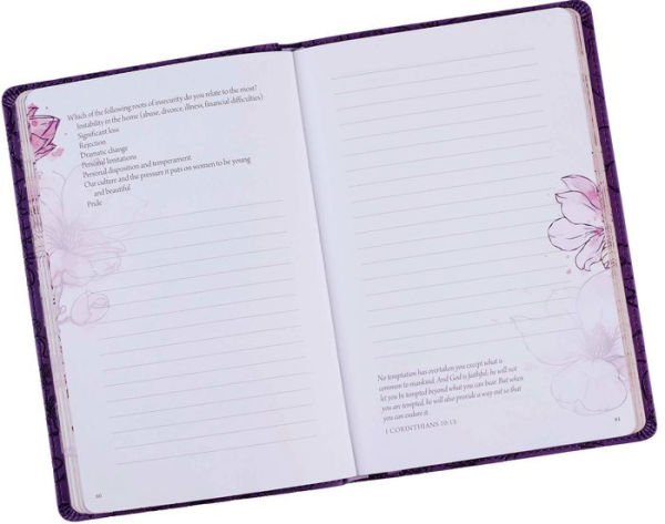 Secure In The Arms Of God Faux Leather Guided Journal in Purple