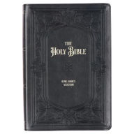 Title: KJV Holy Bible, Giant Print Full-Size Faux Leather Red Letter Edition - Thumb Index & Ribbon Marker, King James Version, Midnight Blue, Author: Christian Art Gifts