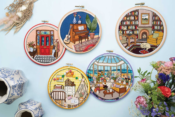 Embroidered Interiors: Stitch 11 Charming Spaces; Skill-Building Techniques