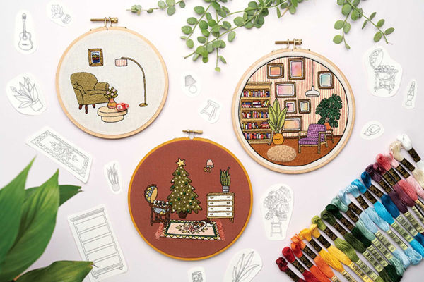 Embroidered Interiors: Stitch 11 Charming Spaces; Skill-Building Techniques
