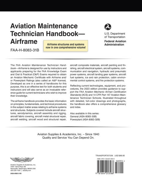 Aviation Maintenance Technician Handbook-Airframe (2025): FAA-H-8083-31B