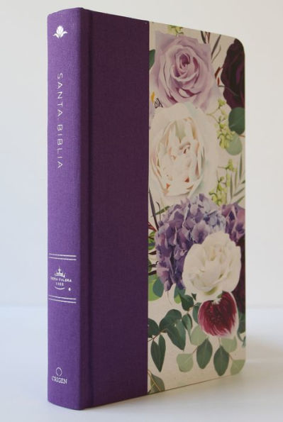 Biblia RVR1960 Tapa dura y tela morada con flores tamaño manual / Spanish Bible RVR 1960 Handy Size Large Print Hardcover Cloth with Purple Floral