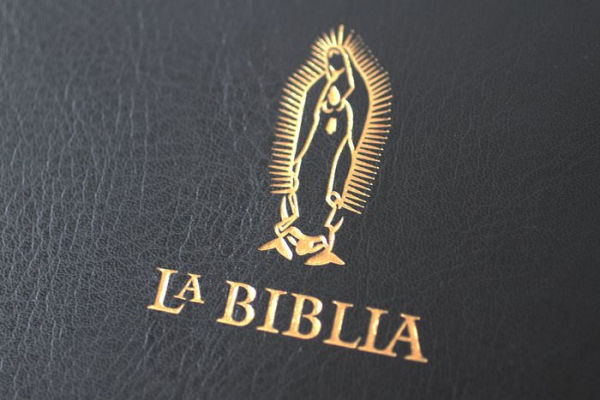 La Biblia Católica letra y tamaño grande. Símil piel negra, cremallera / Catholi c Bible in spanish Black Leathersoft with Zipper