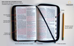 Alternative view 2 of Biblia RVR 1960 Nombres de Dios letra grande tamaño manual con índice y cremallera color negro / Spanish Bible RVR60 Handy Size Black Names of God Index Zippe