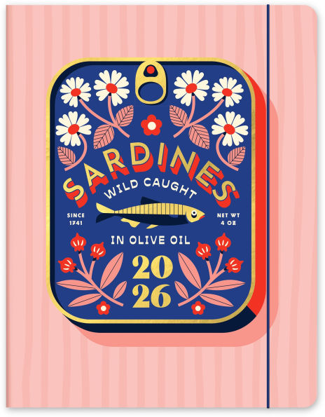 2025-2026 Wild Caught Sardines Just Right Monthly Planner 17m Exclusive