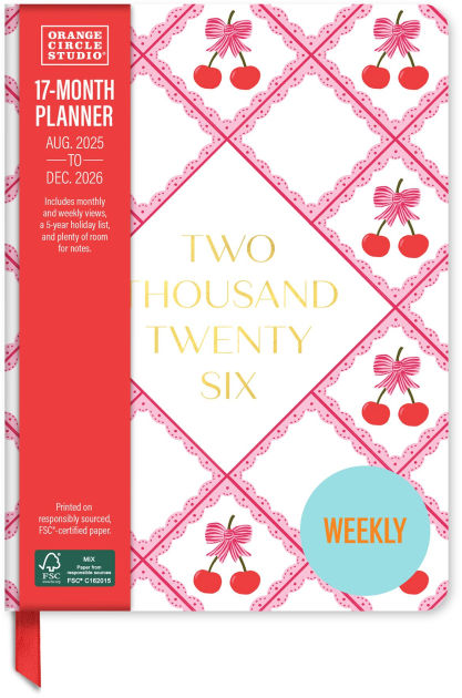 2025-2026 Cherry Lattice Weekly Pocket Planner 17m Exclusive by