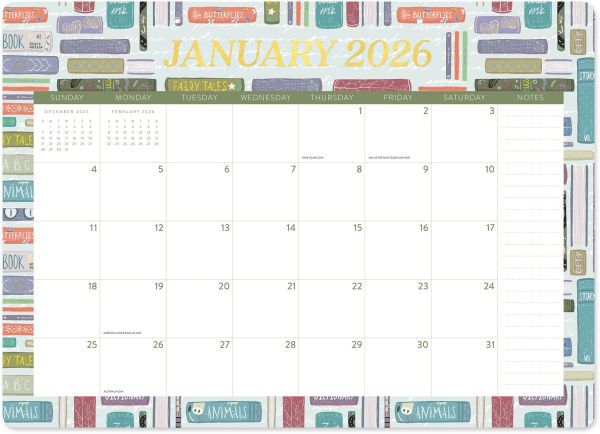2025-2026 Book Lovers Decorative Desk Blotter 17m Exclusive