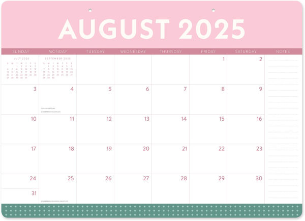 2025-2026 Color Block Decorative Desk Blotter 17m Exclusive