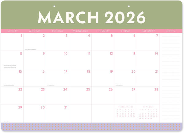 2025-2026 Color Block Decorative Desk Blotter 17m Exclusive