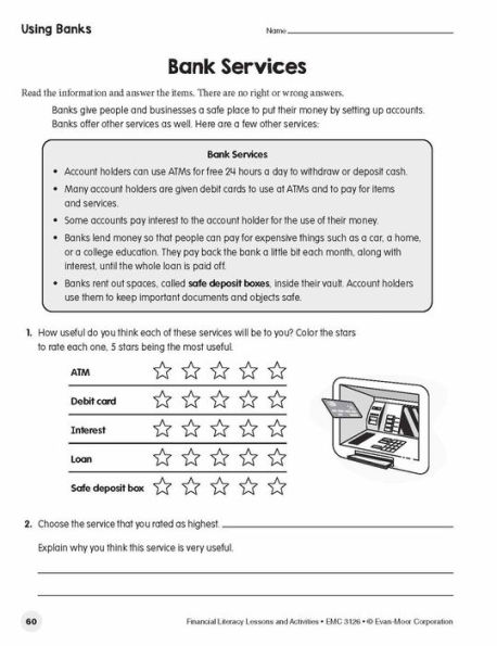 Financial Literacy Lessons and Activities, Grade 6 - 8 Teacher Resource