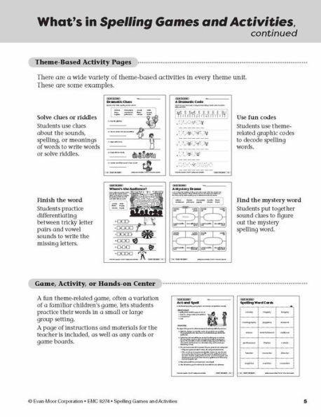 Spelling Games and Activities, Grade 4 Teacher Resource