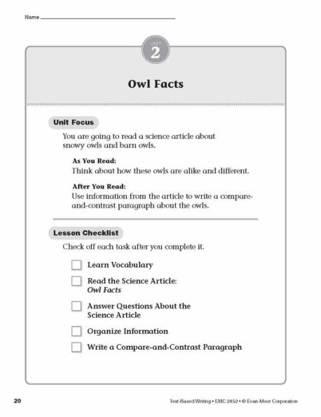 Text-Based Writing, Grade 2 Teacher Resource