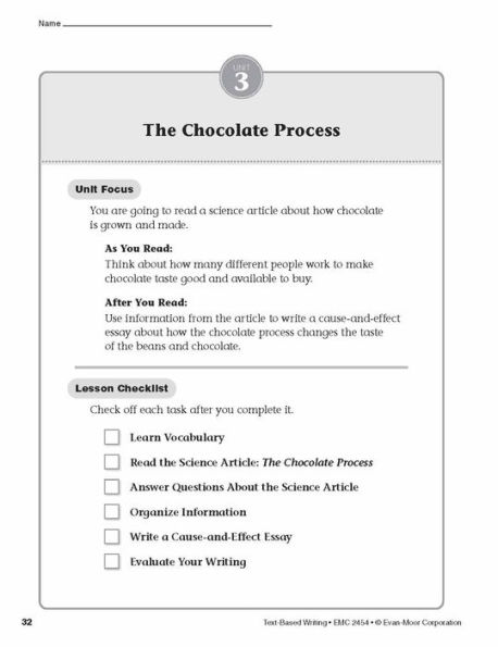 Text-Based Writing, Grade 4 Teacher Resource