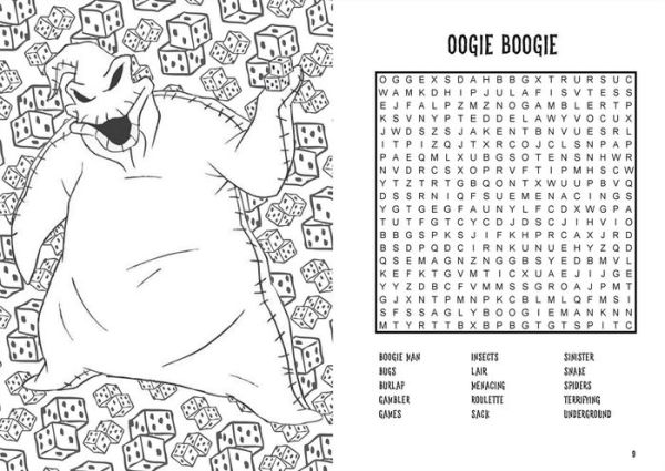 Disney Tim Burton's The Nightmare Before Christmas Word Search and Coloring Book