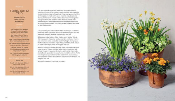 The Container Garden Recipe Book: 57 Designs for Pots, Window Boxes, Hanging Baskets, and More