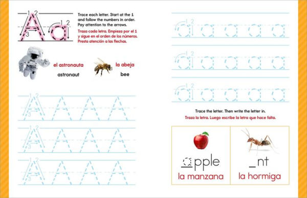 My First Bilingual Learn-to-Write Workbook: English-Spanish Bilingual Practice for Kids: Line Tracing, Letters, Numbers, and More!