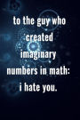 To the guy who created imaginary numbers in Math: I hate you: Notebook Gift Idea For Finance Worker - 110 Pages (6