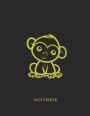 Cute Chimp Notebook: Hand Writing Notebook - Large (8.5 x 11 inches) - 110 Numbered Pages - Yellow Softcover