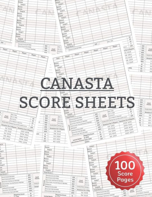Free printable canasta score sheets