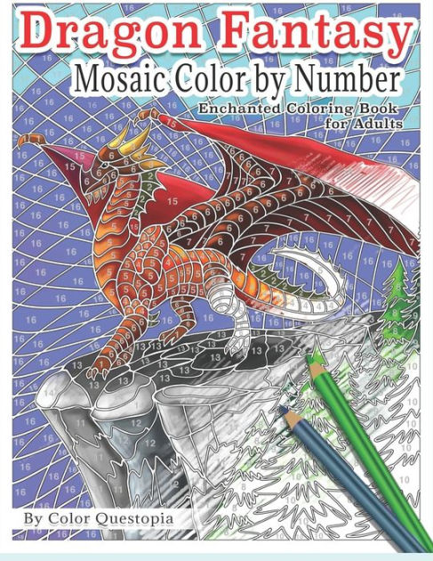 Dog Color by Numbers for Adults: Mosaic Coloring Book Stress