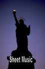 Blank Sheet Music Notebook Statue of Liberty at Night