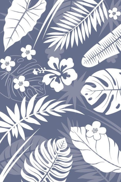 Slate blue Tropical Leaves Notebook, 120 pages, 6 x 9: The Tropical Collection