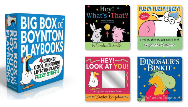 Big Box of Boynton Playbooks (Boxed Set): Dinosaur's Binkit; Hey! Look at You!; Fuzzy Fuzzy Fuzzy!; Hey! What's That?