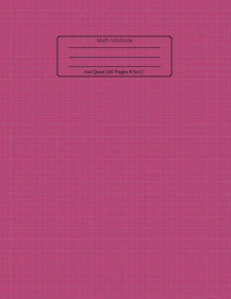 Math notebook: Grid Paper Notebook for students and Teacher /100 Sheets / Quad Ruled (4 squares per inch)