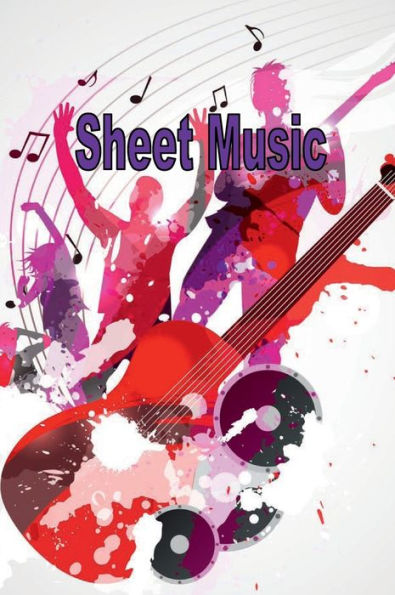 Blank Sheet Music Notebook - Guitars and Records: Composition Manuscript Staff Paper Musicians Notebook