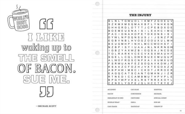 The Office Word Search, Coloring and Quotes: Plus Fill-in-the-Script Activity
