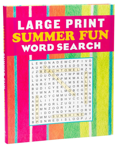 Large Print Summer Fun Word Search