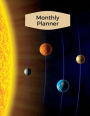 Monthly Planner: Solar system theme cover helps keep your life organized with this monthly planner