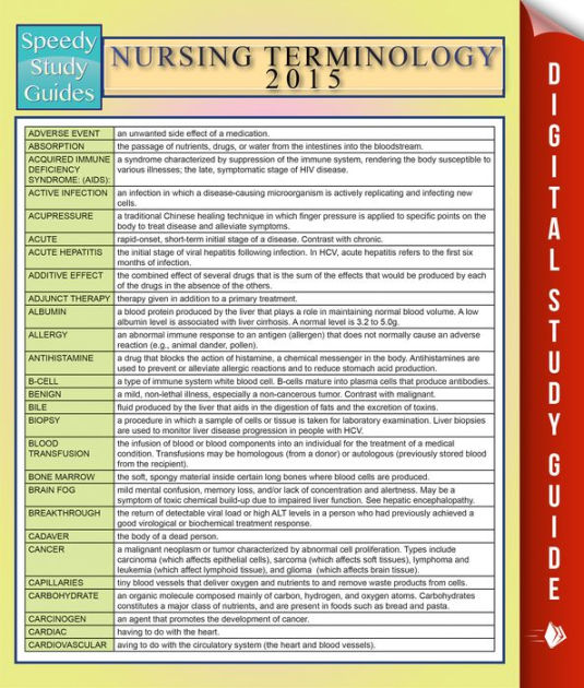 Nursing Terminology 2015: Speedy Study Guides By Speedy Publishing ...