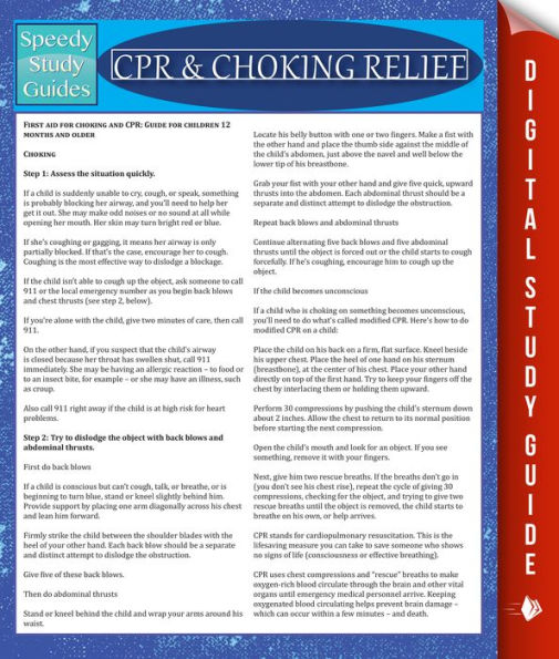 CPR & Choking Relief: Speedy Study Guides