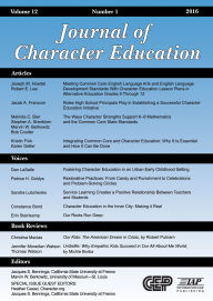Title: Journal of Character Education Vol 12 Issue 1, Author: Jacques S Benninga
