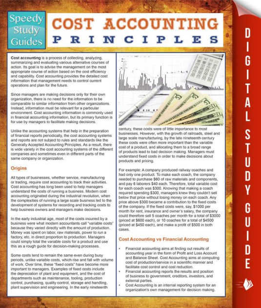 Cost Accounting Principles (Speedy Study Guides) by Speedy Publishing