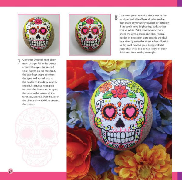 Paint Your Own Day of the Dead Neon Rocks