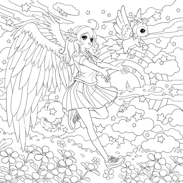 Manga Mania Coloring Book: Over 100 Cute Characters to Color - Manga and Anime Coloring Book for Adults and Kids