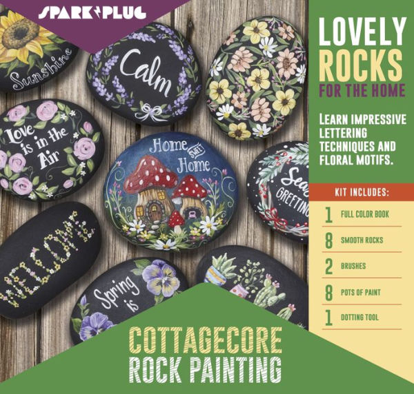 Cottagecore Rock Painting