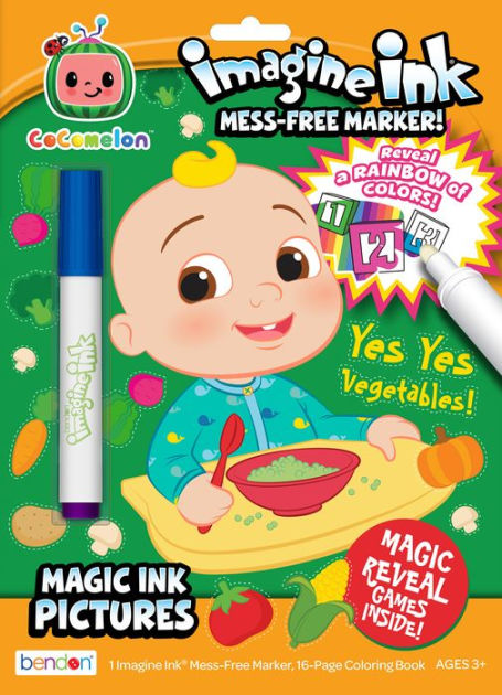 CoComelon 20 Page Imagine Ink Coloring Book with 1 Mess Free Marker