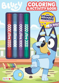 Title: Bluey Coloring and Activity Book with Stamper Markers, Author: Bendon