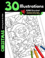 Christmas Coloring Book For Kids: 30 Christmas Illustrations Printed On One Side, Safe For Markers and Crayons, Coloring Holiday Activity Gift Book For Children Boys and Girls Santa Snowman Animals Pictures