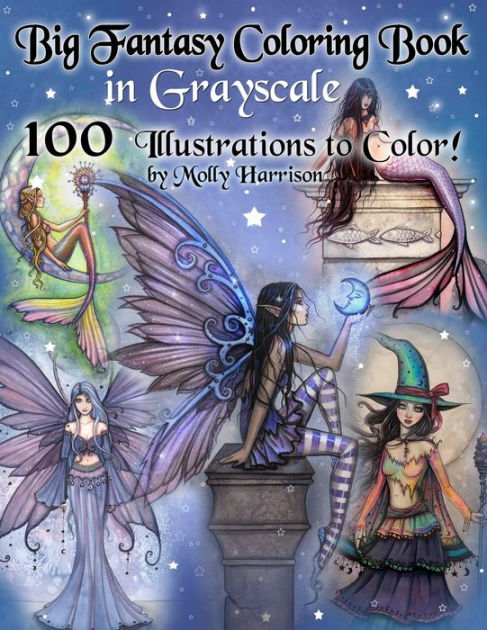 Coloring Set Fairy Grayscale for Kids & Adults Instant Download