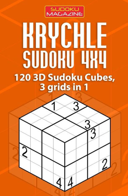 Krychle Sudoku 4x4: 120 3D Sudoku Cubes, 3 grids in 1 by Sudoku Magazine,  Paperback