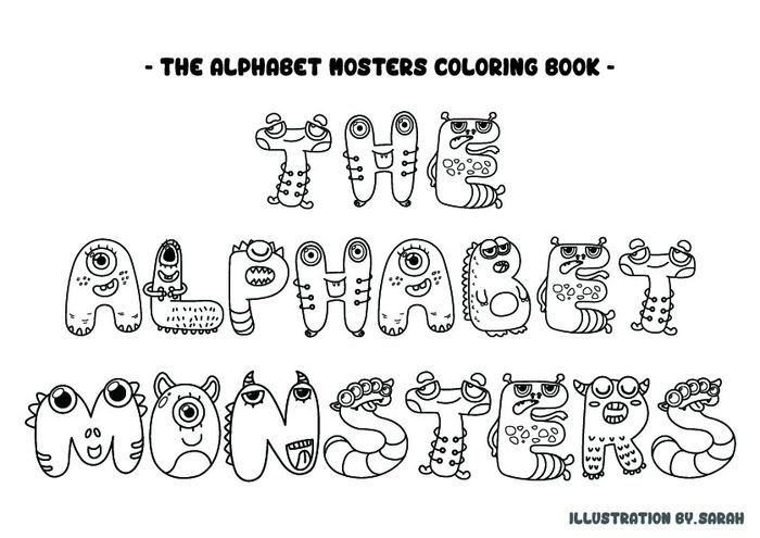 A printable coloring book with Alphabet monsters.: They are little