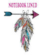 Notebook: Boho style ornamental feathers hanging on arrow Creative hand drawn ethnic elements : Notebook Journal Diary, 120 pages, 8
