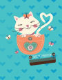 SkethBook: Cat Lovely On The Blue Heart Cover This Sketch Pad notebook has 110 blank pages