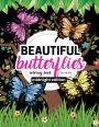 Beautiful Butterflies Coloring Book for Adults Midnight Edition: Large Print Coloring Book for Seniors with Stress Relieving Patterns of Beautiful Butterfly Gardens, Flower Patterns, and Spring Scenes on Black Background Coloring Pages