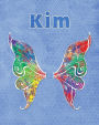 Kim: Personalised 150 lined pages journal Bold Splatter Butterfly Notebook Journals for Women & Girls Personalised Gift 8 x 10 Inches