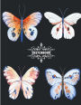 sketchbook: Butterfly on dark brown cover (8.5 x 11) inches 110 pages, Blank Unlined Paper for Sketching, Drawing , Whiting , Journaling & Doodling